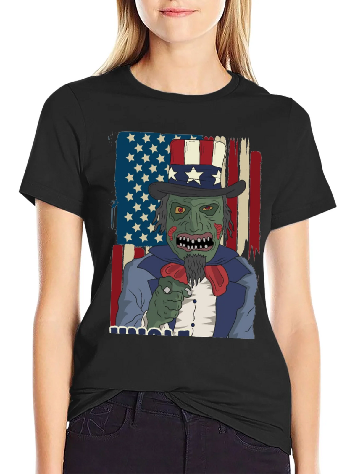 Zombie Uncle Sam Mens Graphic Tee product image 2