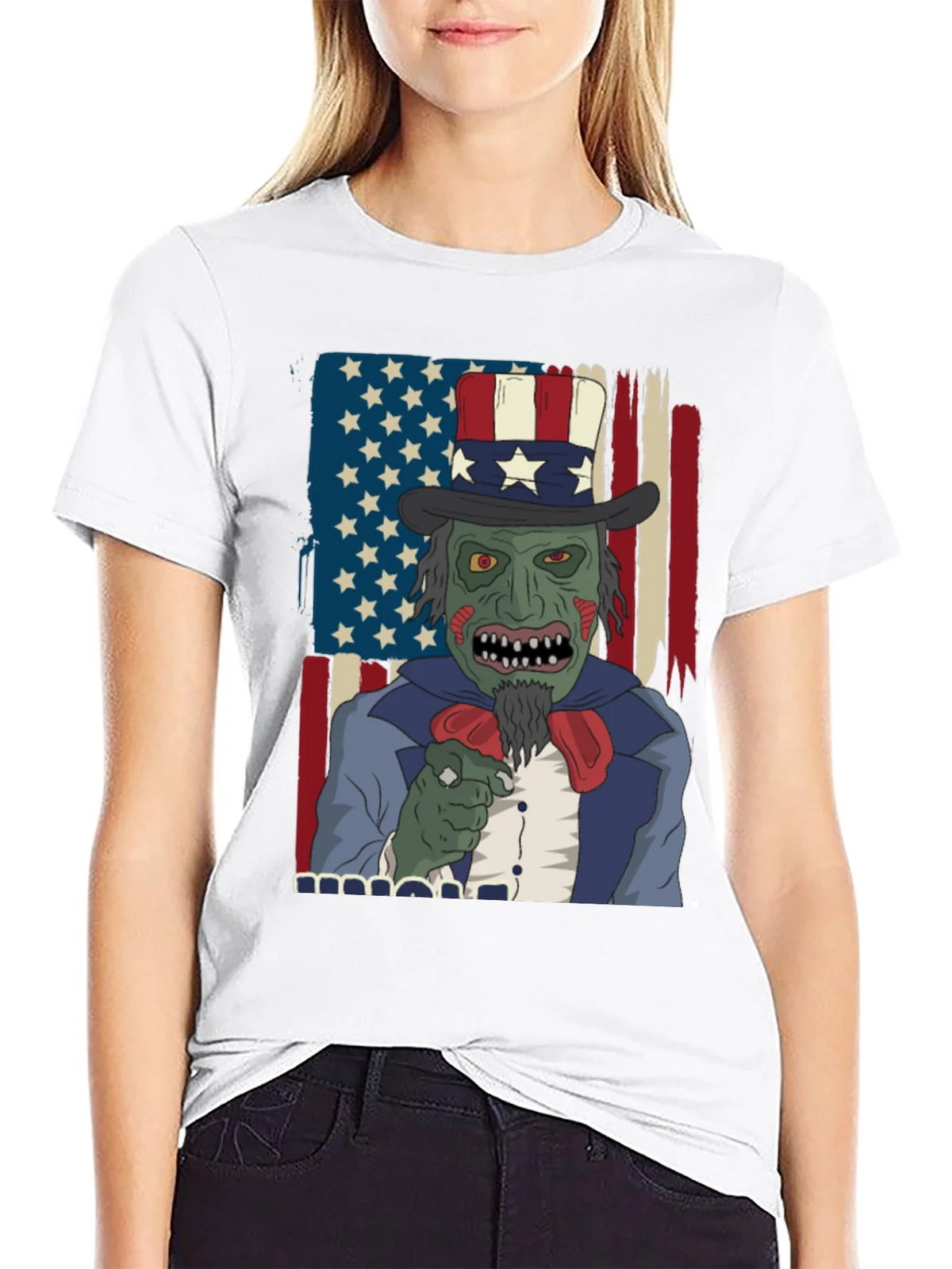 Zombie Uncle Sam Mens Graphic Tee product image 7