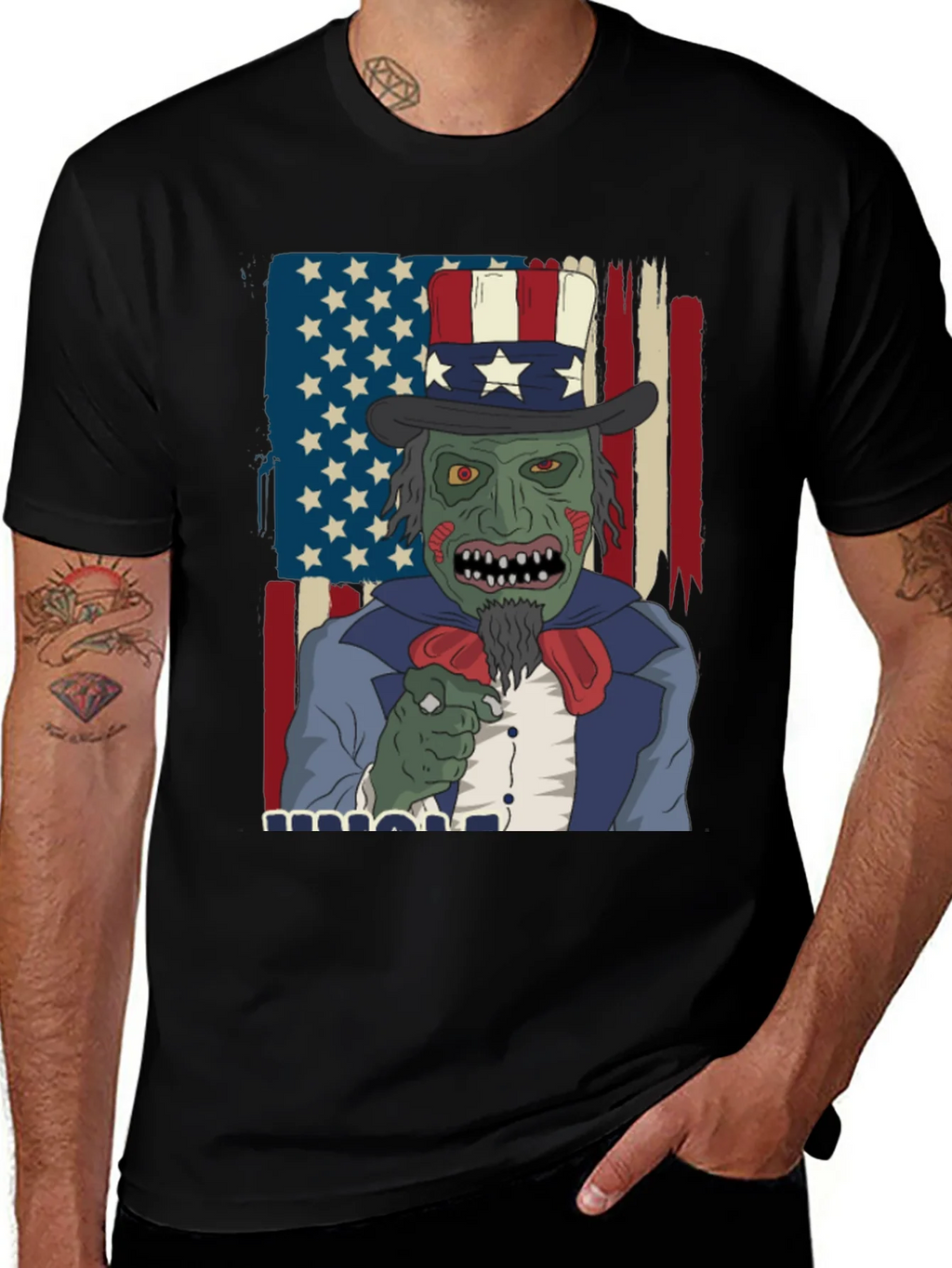 Zombie Uncle Sam Mens Graphic Tee product image 1