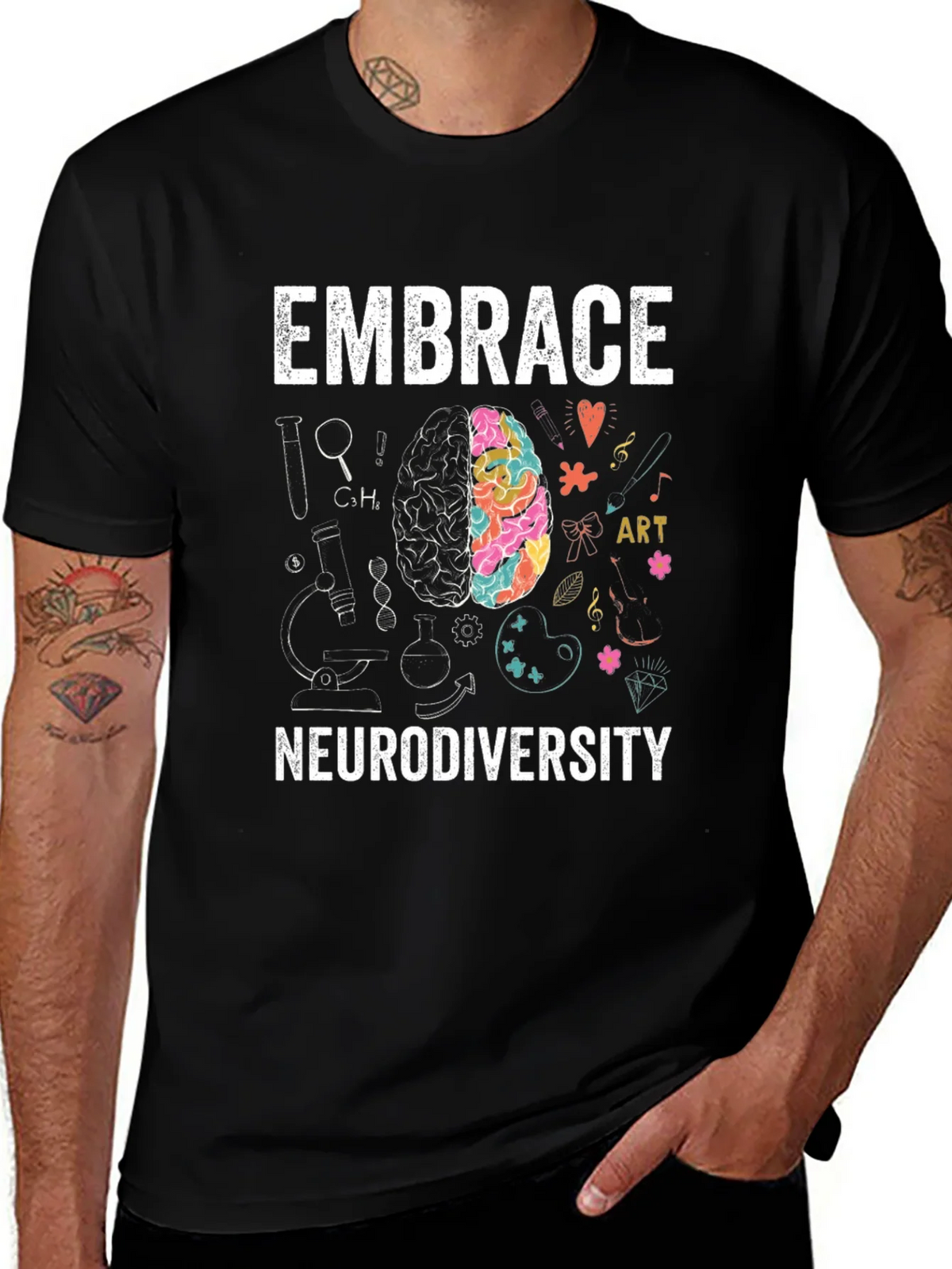 Embrace Neurodiversity Brain Graphic T-Shirt product image 1