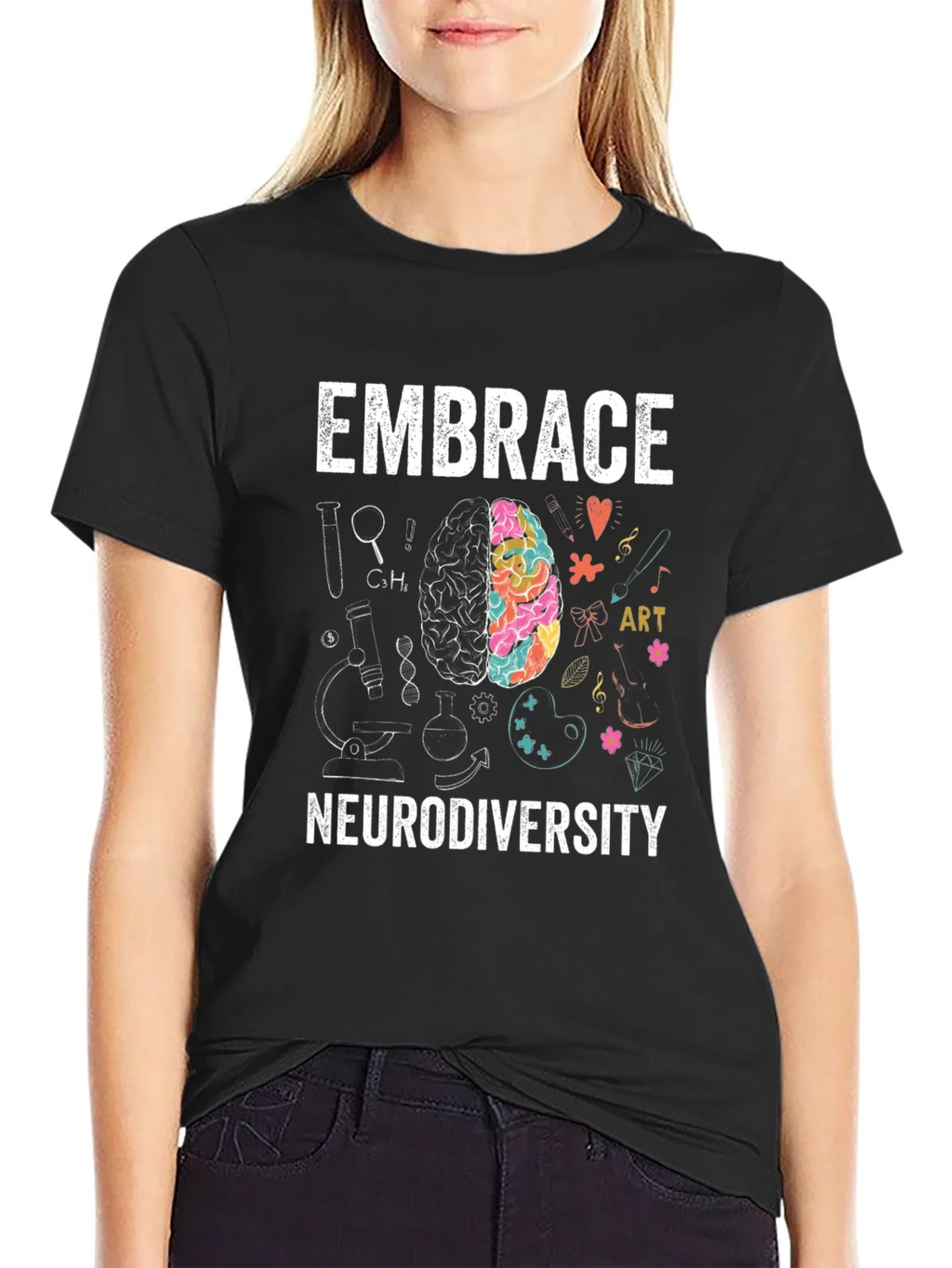 Embrace Neurodiversity Brain Graphic T-Shirt product image 2