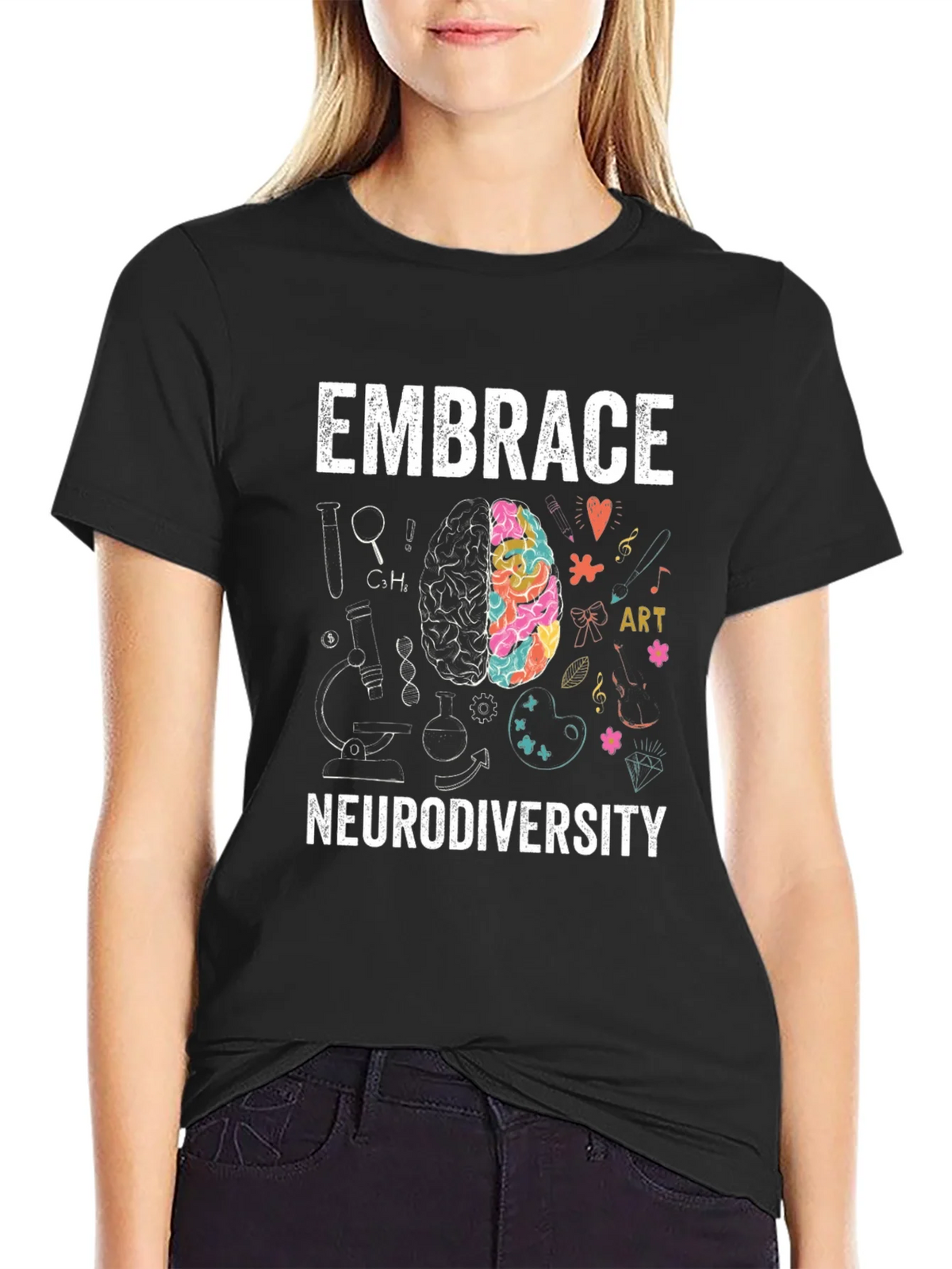 Embrace Neurodiversity Brain Graphic T-Shirt product image 2