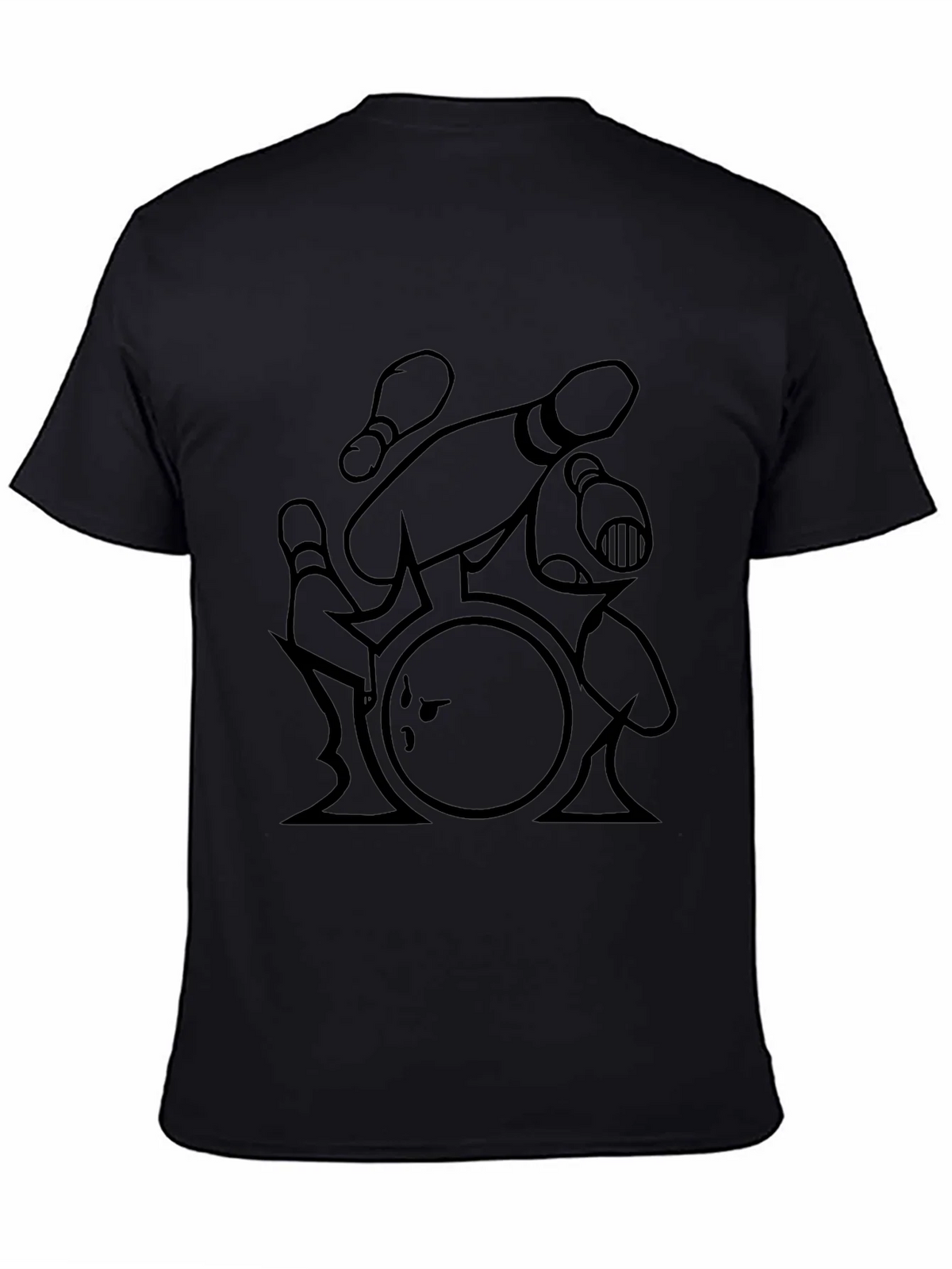 Bowling Strike T-Shirt - Black Graphic Tee product image 4