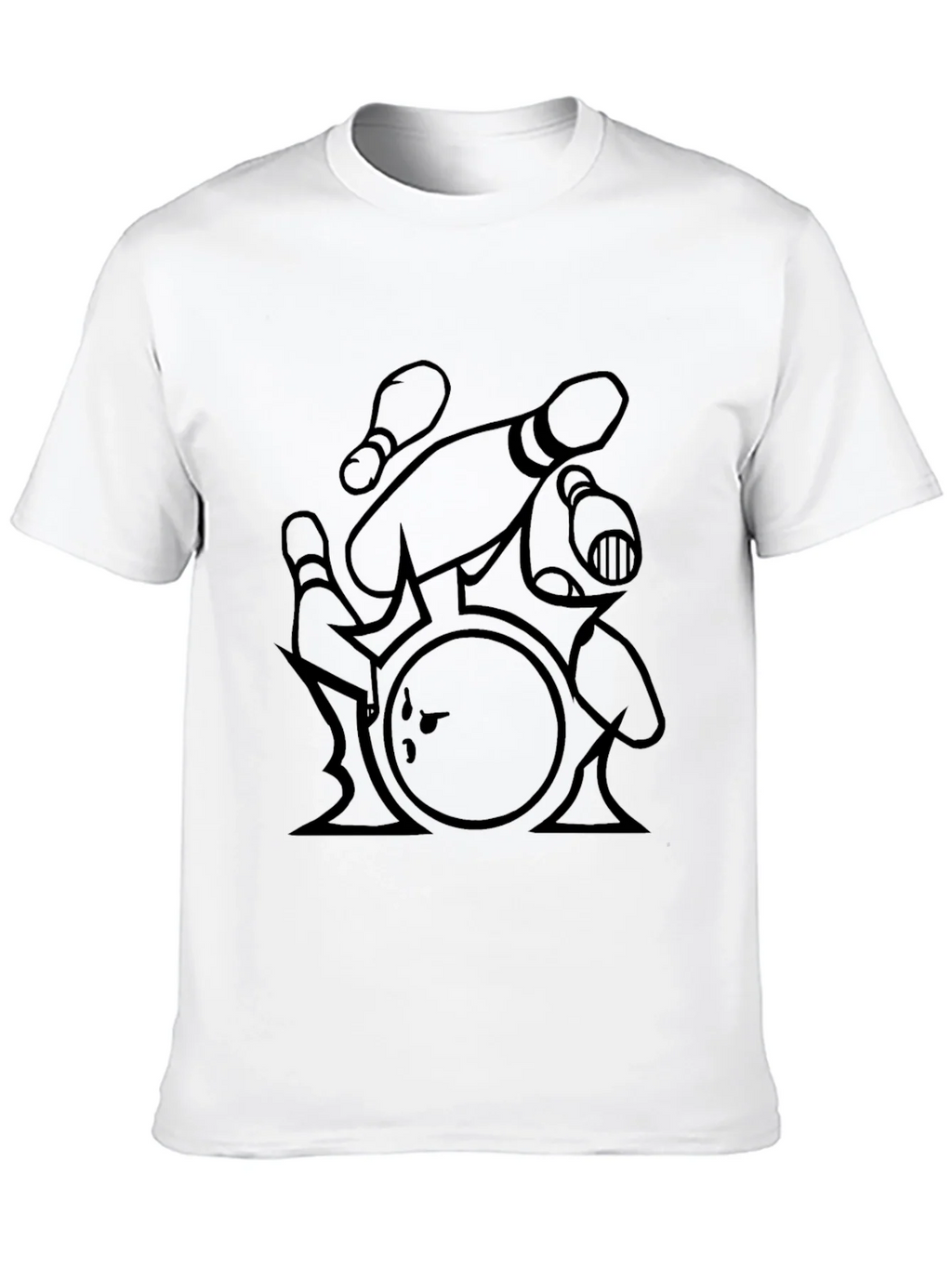 Bowling Strike T-Shirt - Black Graphic Tee product image 9