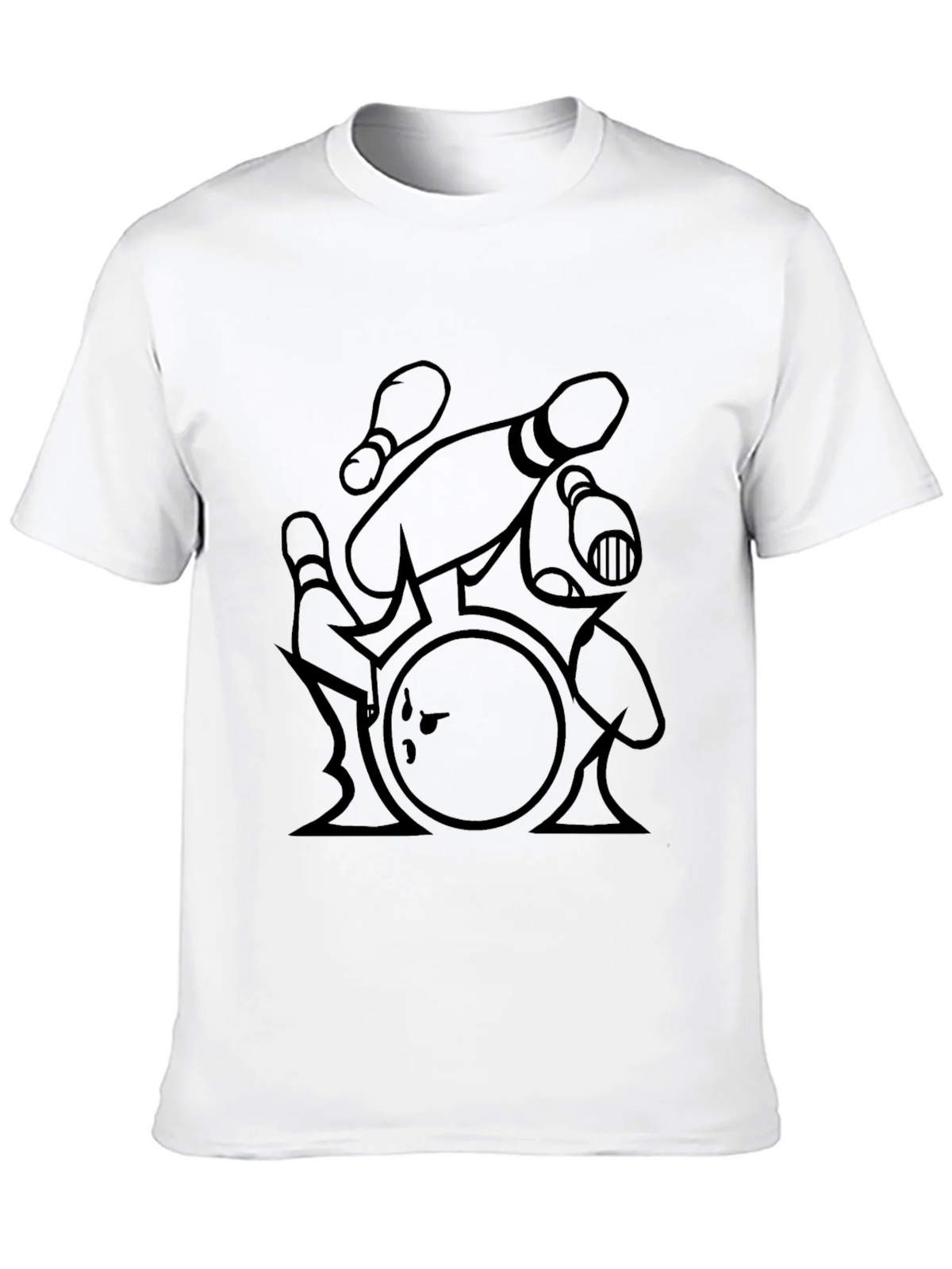 Bowling Strike T-Shirt - Black Graphic Tee product image 9
