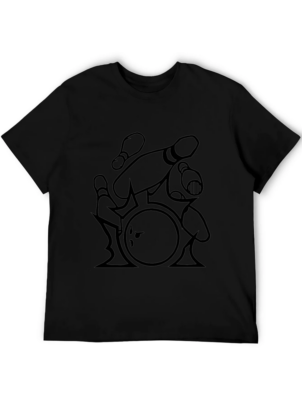 Bowling Strike T-Shirt - Black Graphic Tee product image 5