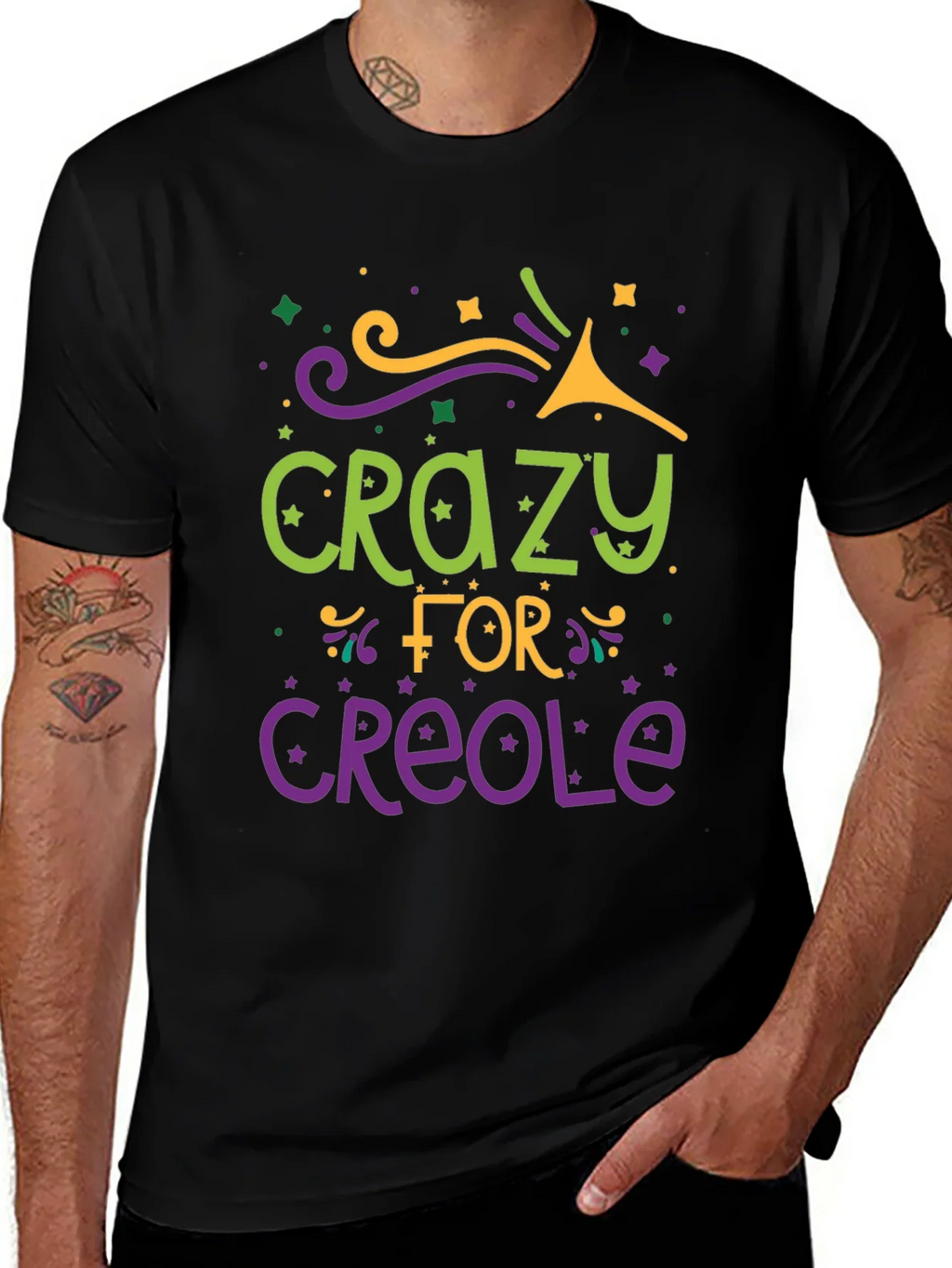 Crazy for Creole Graphic Tee - Black product image 1