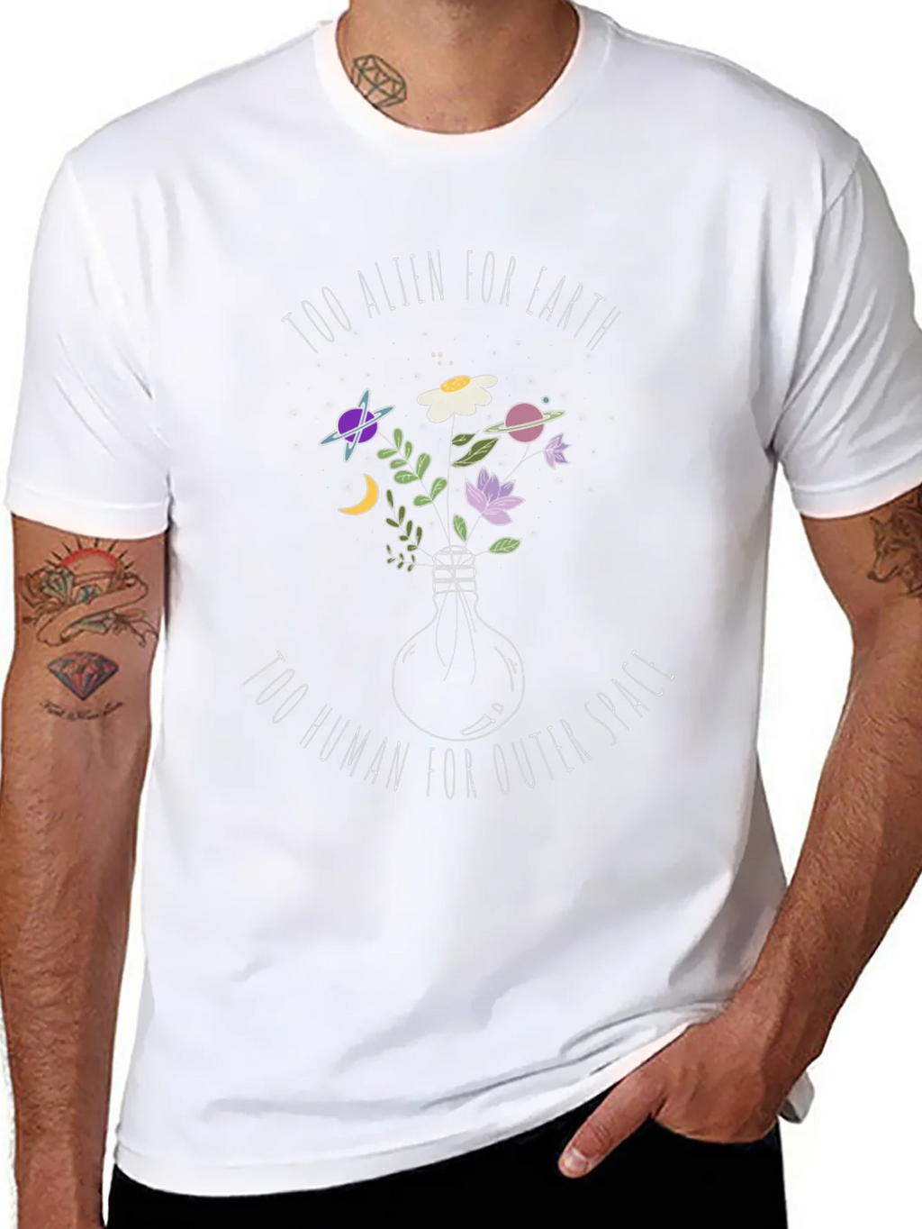 Alien/Human T-Shirt: Unique Space Design product image 7