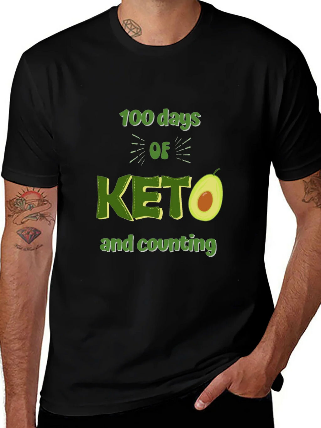 100 Days of Keto T-Shirt Avocado Design product image 1