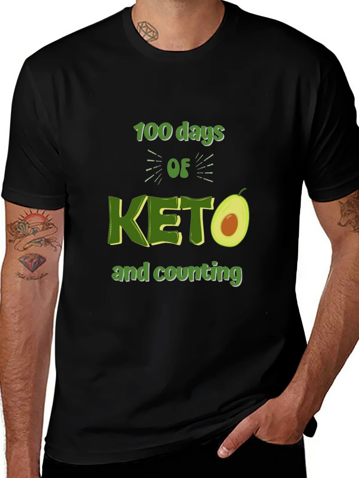 100 Days of Keto T-Shirt Avocado Design product image 1