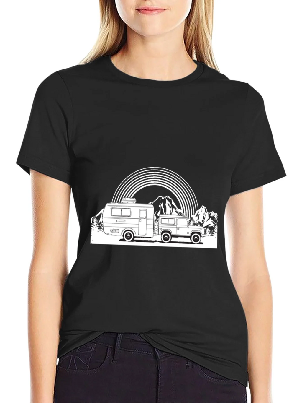 Retro Camper & Mountain Graphic T-Shirt product image 2