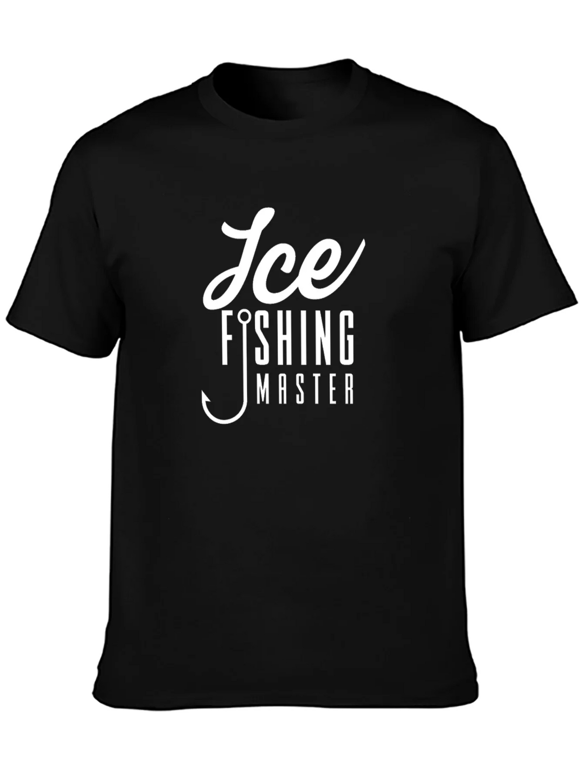 Ice Fishing Master Graphic Tee - Black Cotton T-Shirt product image 3