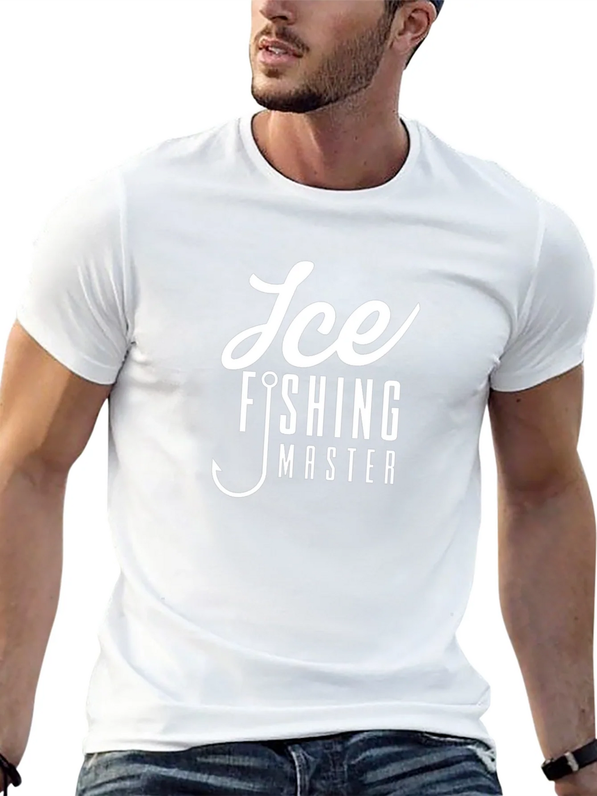 Ice Fishing Master Graphic Tee - Black Cotton T-Shirt product image 12