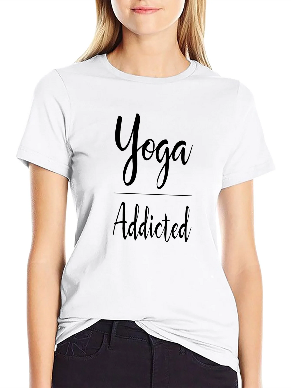Yoga Addicted Black T-Shirt product image 5