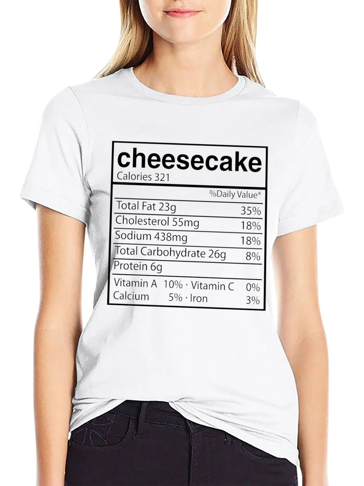 Cheesecake Nutrition Facts Graphic T-Shirt product image 8