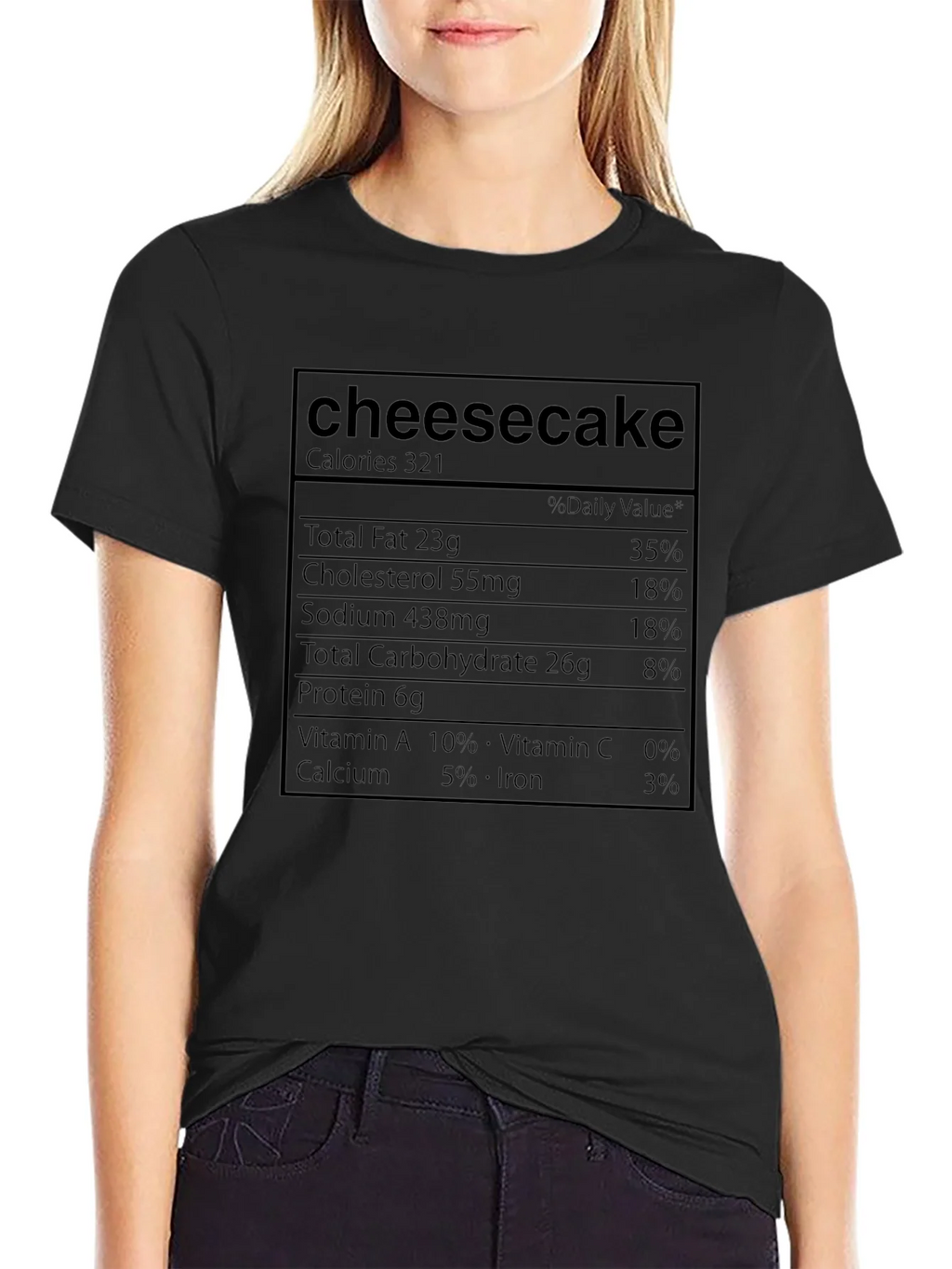 Cheesecake Nutrition Facts Graphic T-Shirt product image 2