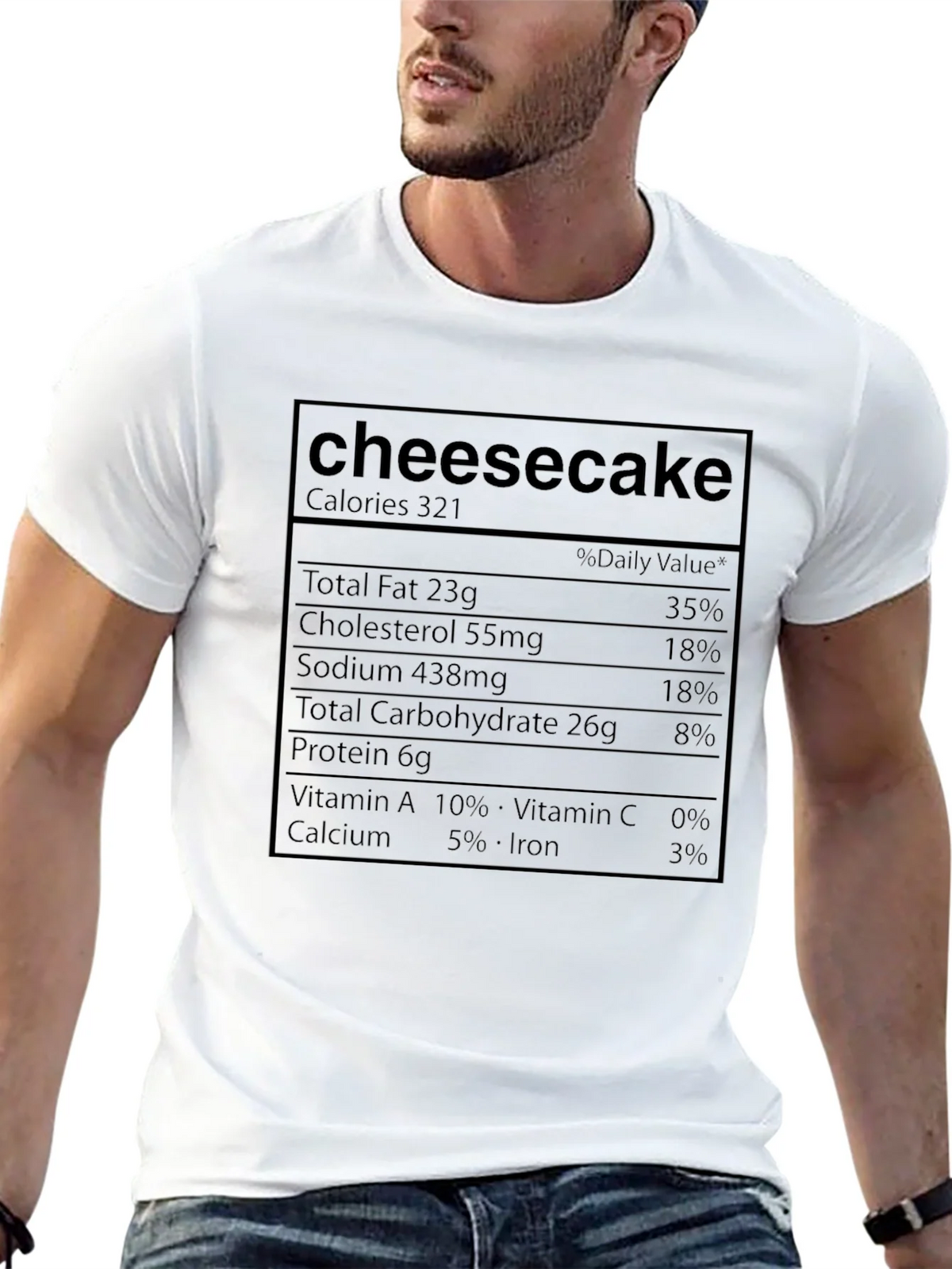 Cheesecake Nutrition Facts Graphic T-Shirt product image 12