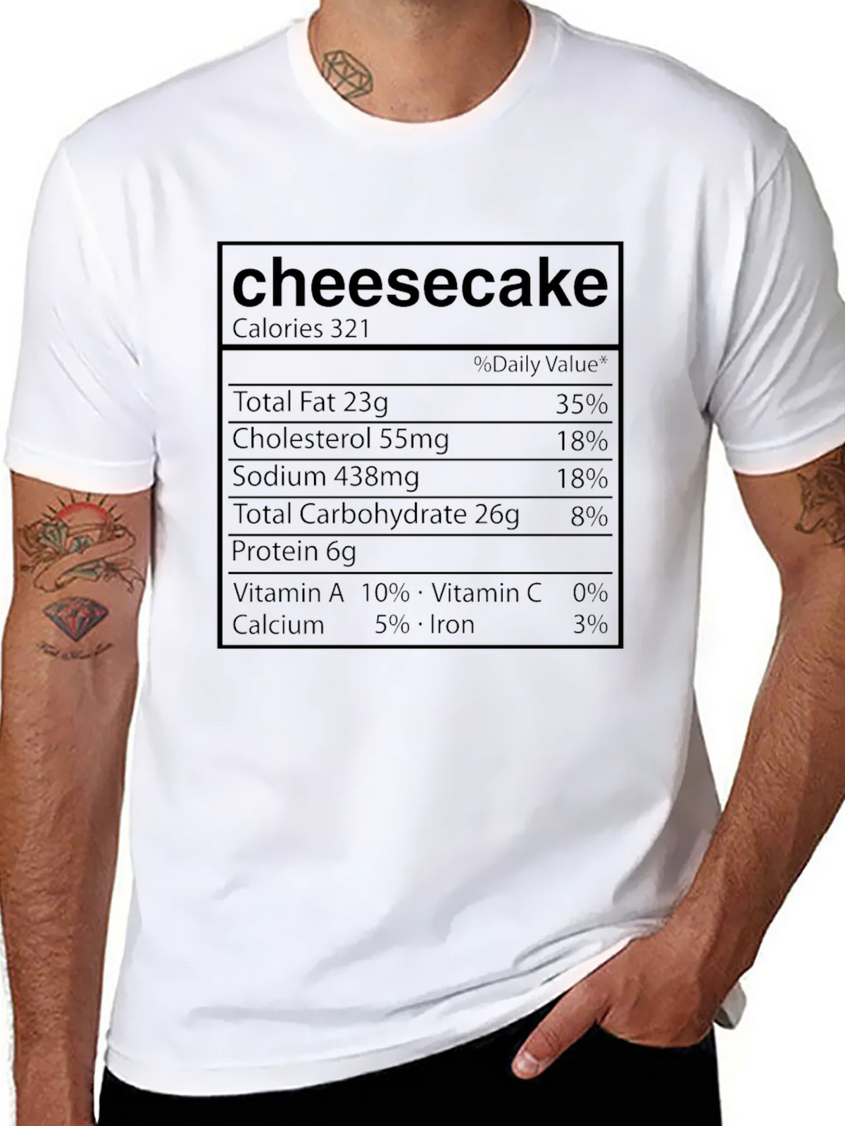 Cheesecake Nutrition Facts Graphic T-Shirt product image 7