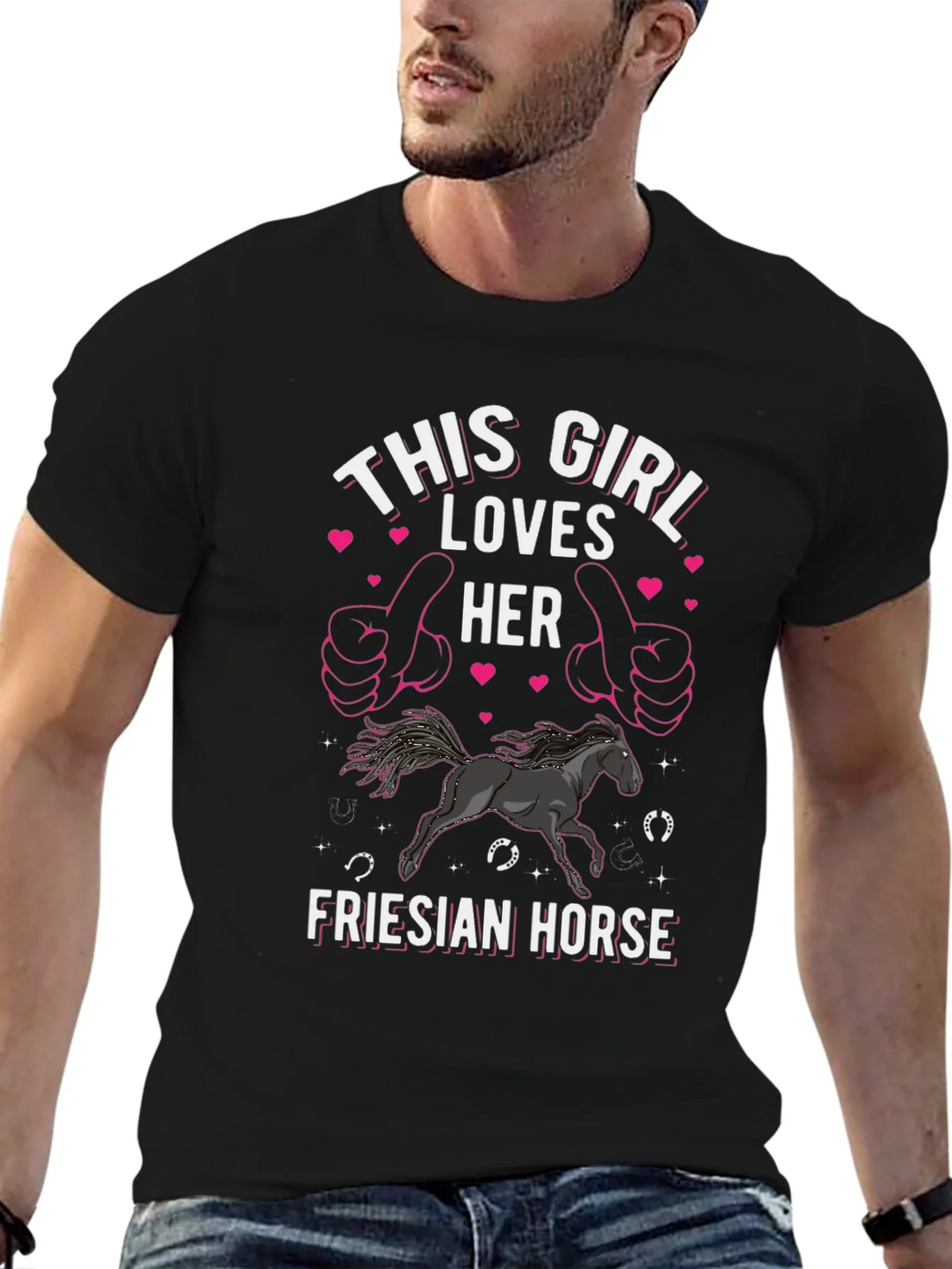 This Girl Loves Her Friesian Horse T-Shirt product image 5