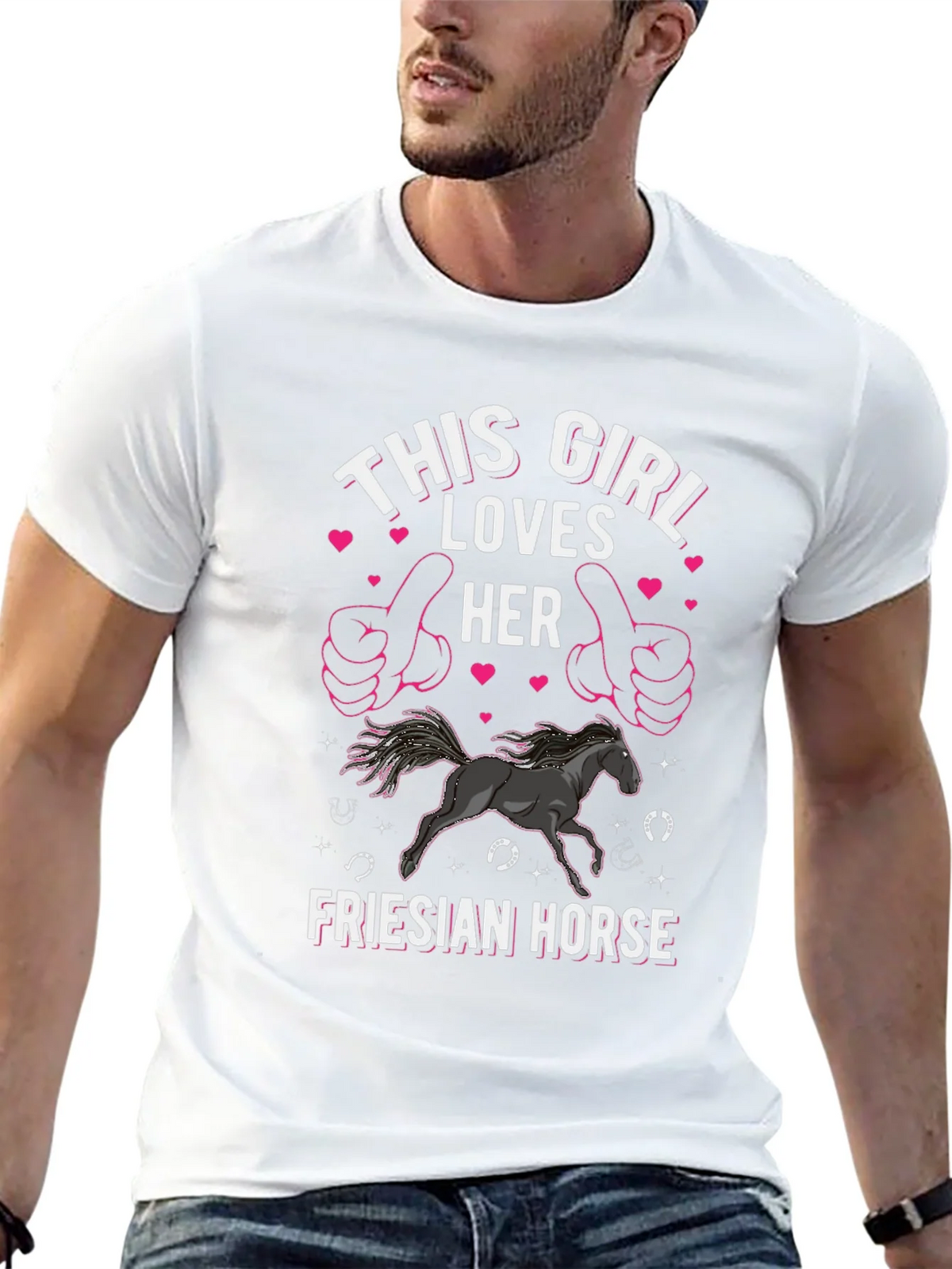 This Girl Loves Her Friesian Horse T-Shirt product image 10