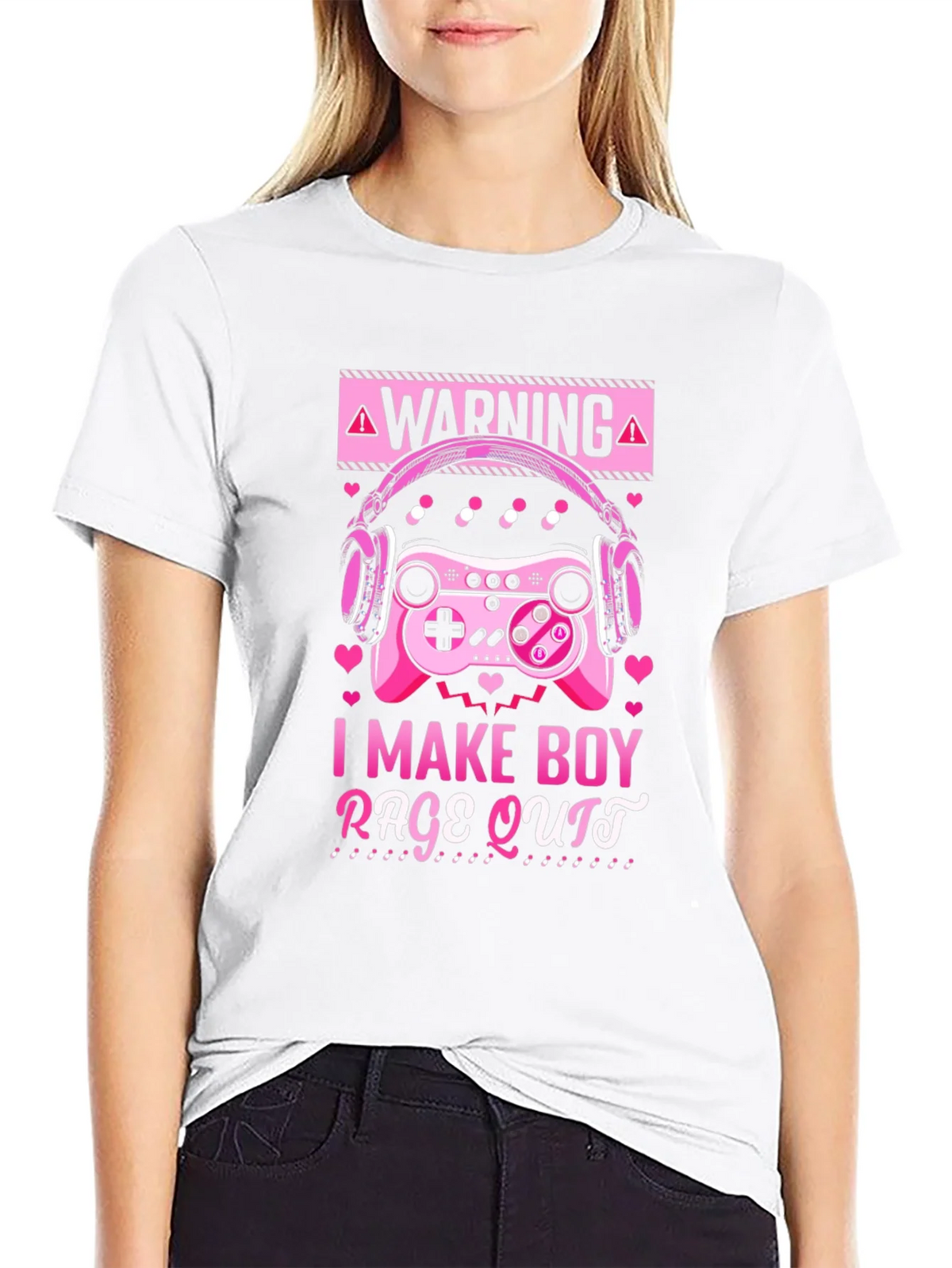 Gamer Girl I Make Boy Rage Quit Black T-Shirt product image 8