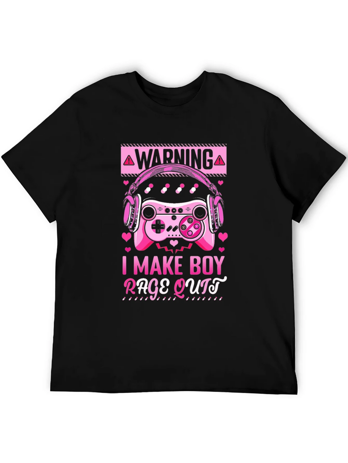 Gamer Girl I Make Boy Rage Quit Black T-Shirt product image 5