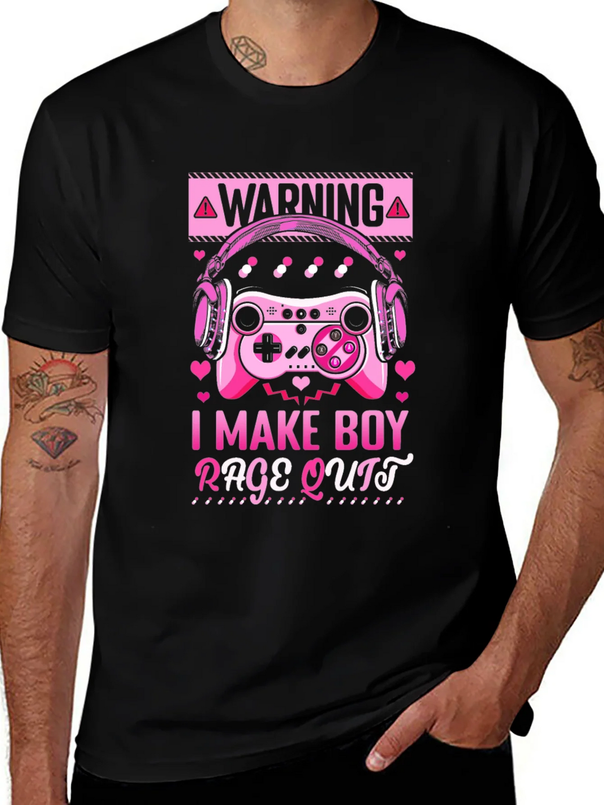 Gamer Girl I Make Boy Rage Quit Black T-Shirt product image 1