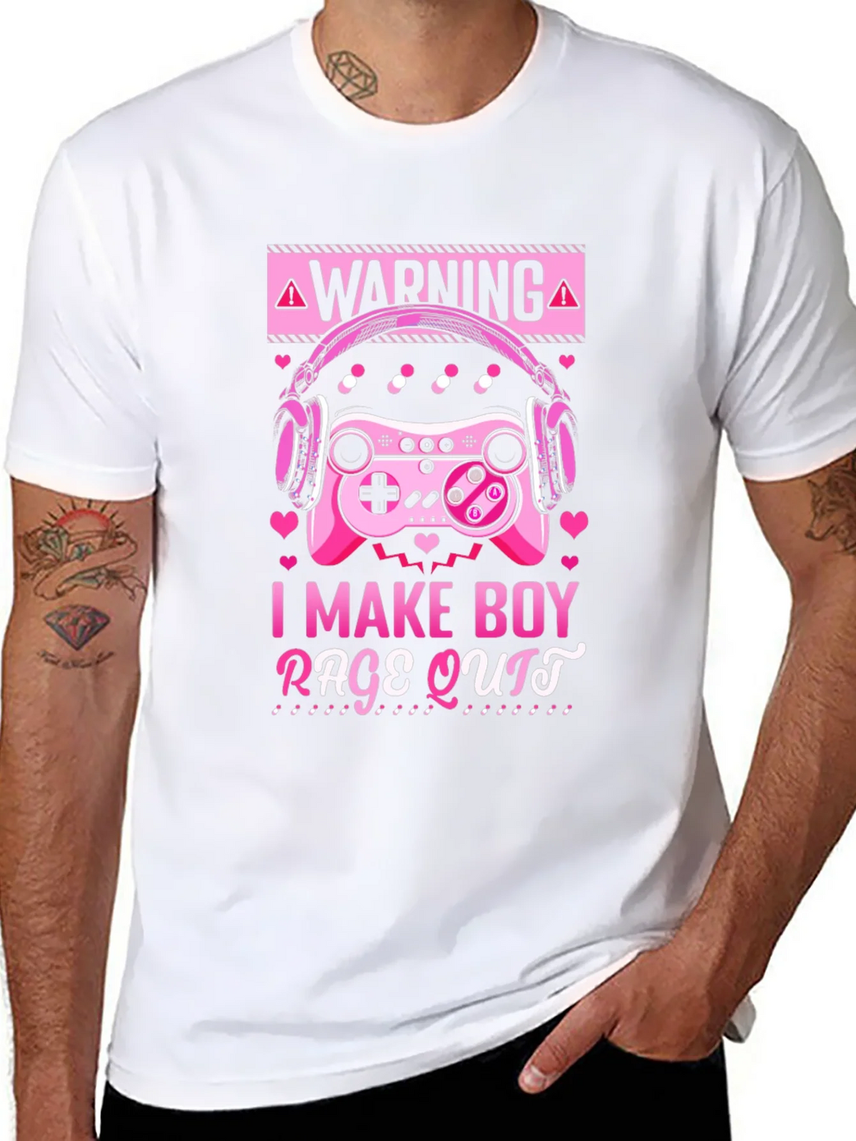 Gamer Girl I Make Boy Rage Quit Black T-Shirt product image 7