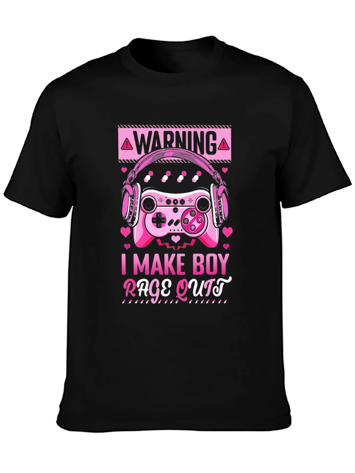 Gamer Girl I Make Boy Rage Quit Black T-Shirt product image 3