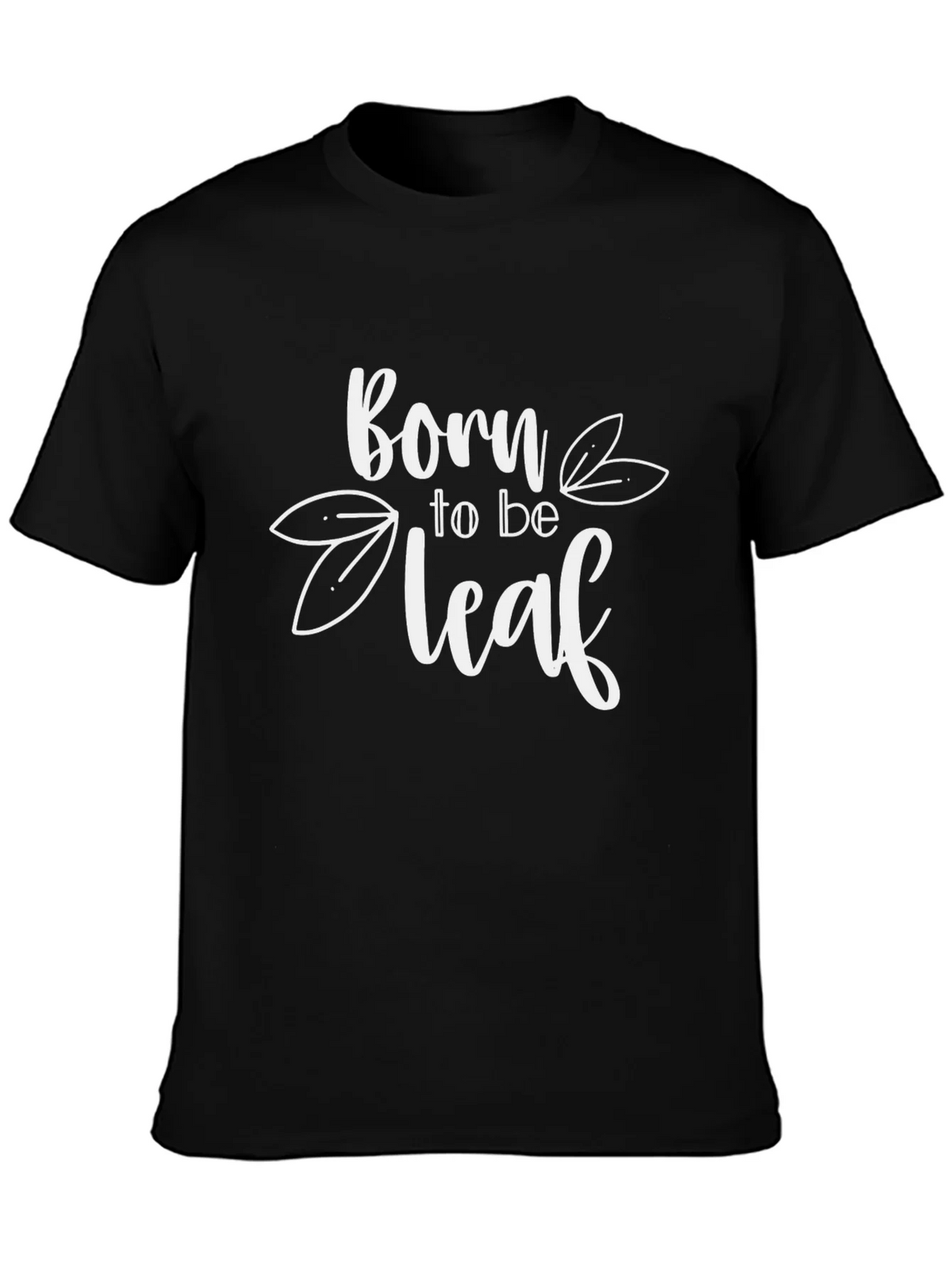 Born to be Leaf Graphic T-Shirt - Black Cotton Tee product image 3