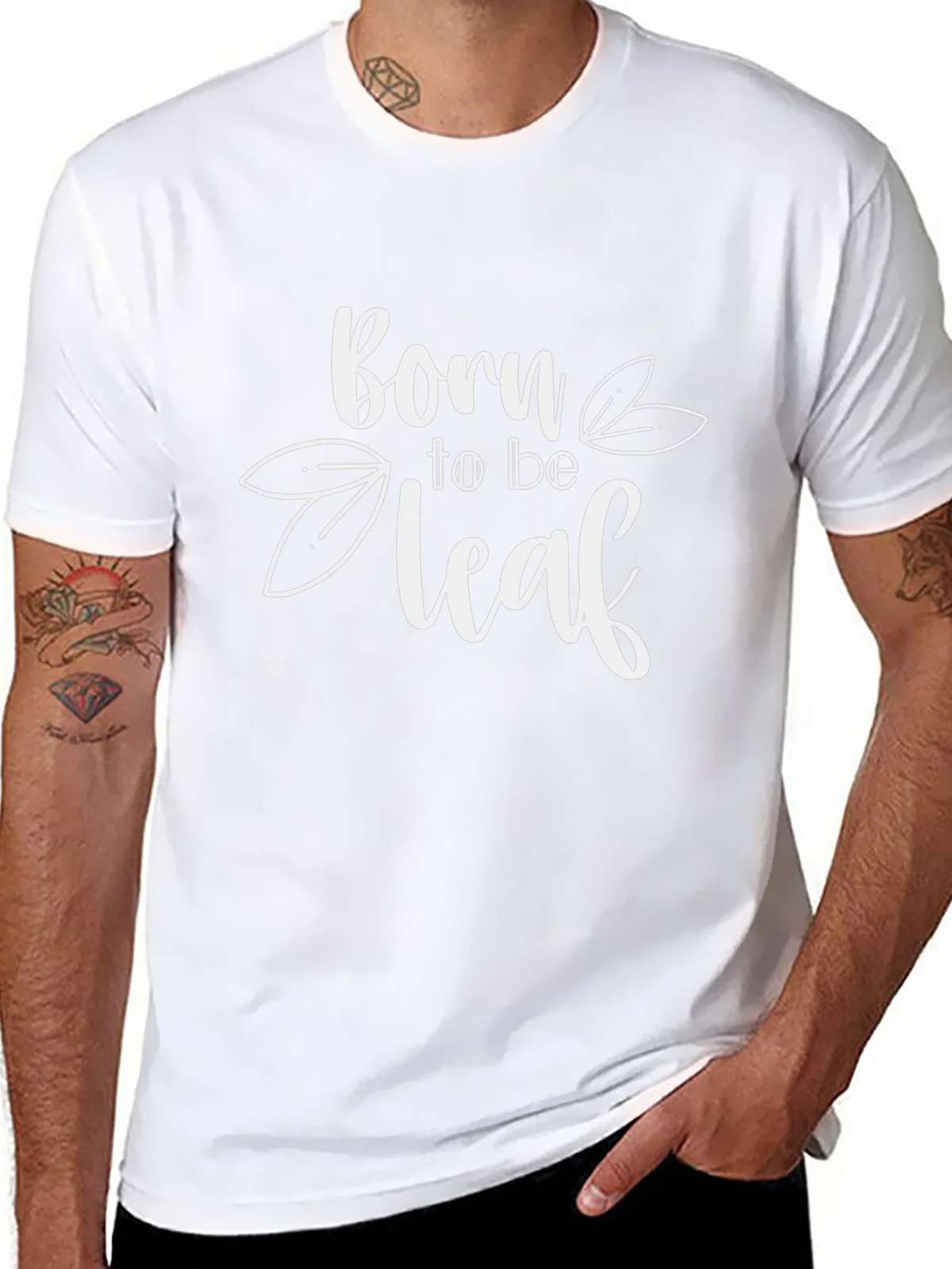 Born to be Leaf Graphic T-Shirt - Black Cotton Tee product image 7