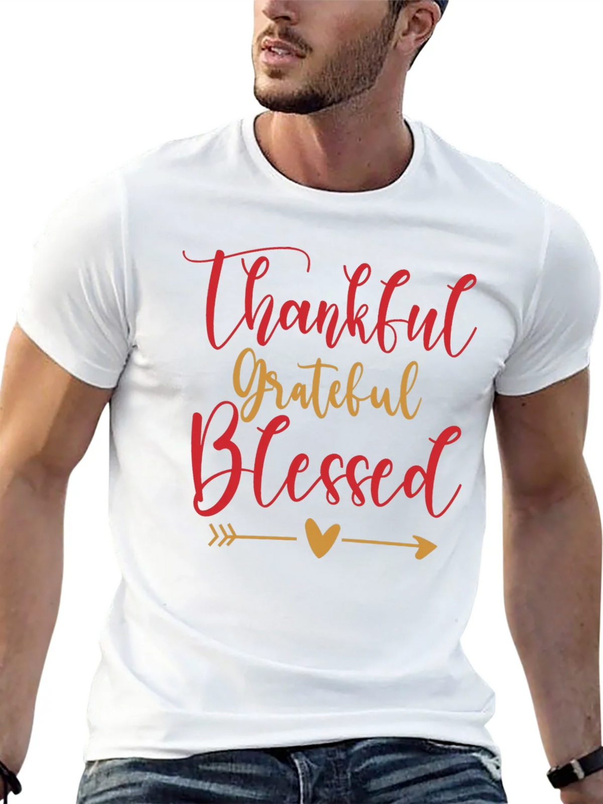 Thankful Grateful Blessed Graphic Tee product image 12