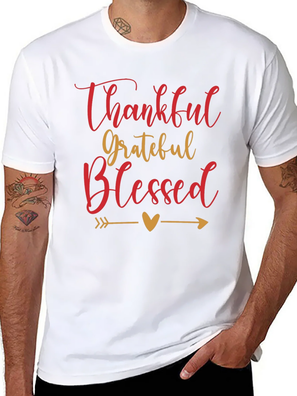 Thankful Grateful Blessed Graphic Tee product image 7
