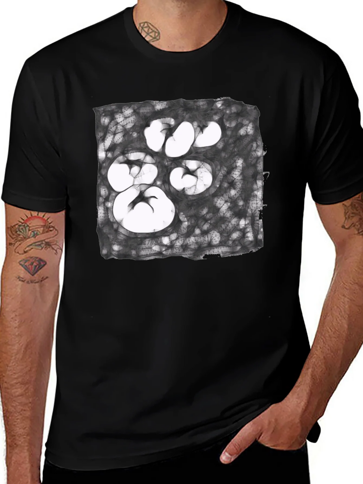 Abstract Paw Print Graphic Tee - Unisex Black T-Shirt product image 1
