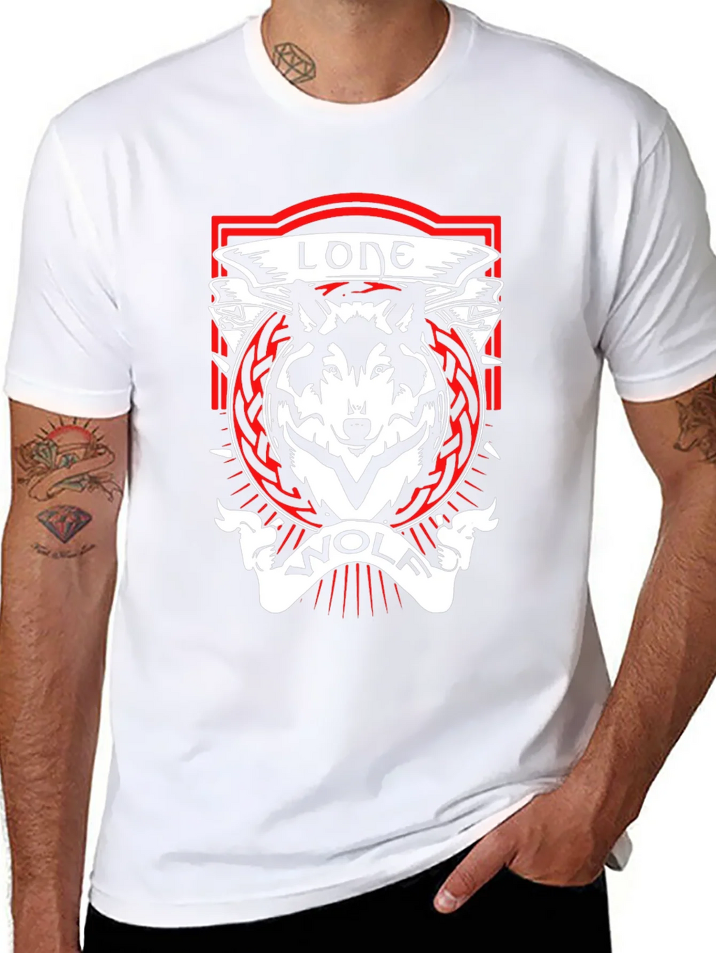 Lone Wolf Graphic Tee - Black Cotton T-Shirt product image 7