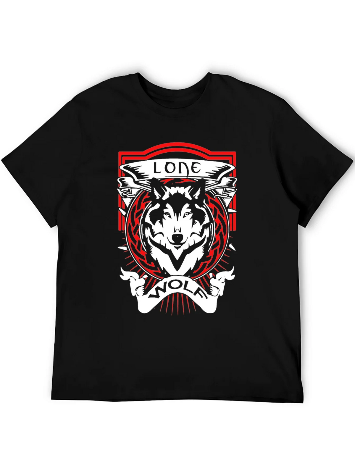 Lone Wolf Graphic Tee - Black Cotton T-Shirt product image 5