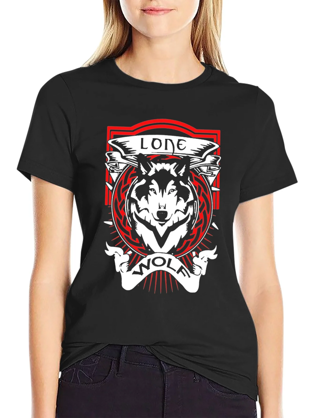 Lone Wolf Graphic Tee - Black Cotton T-Shirt product image 2