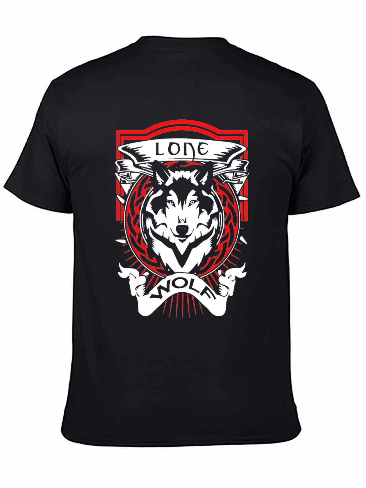 Lone Wolf Graphic Tee - Black Cotton T-Shirt product image 4