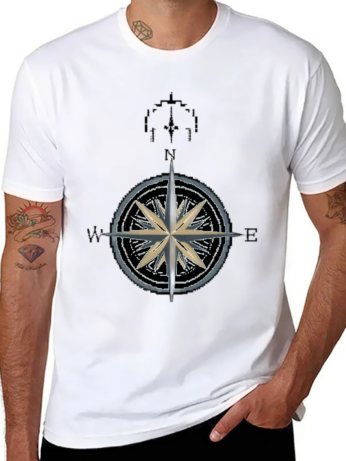 Nautical Compass Rose Graphic T-Shirt - Mens product image 7