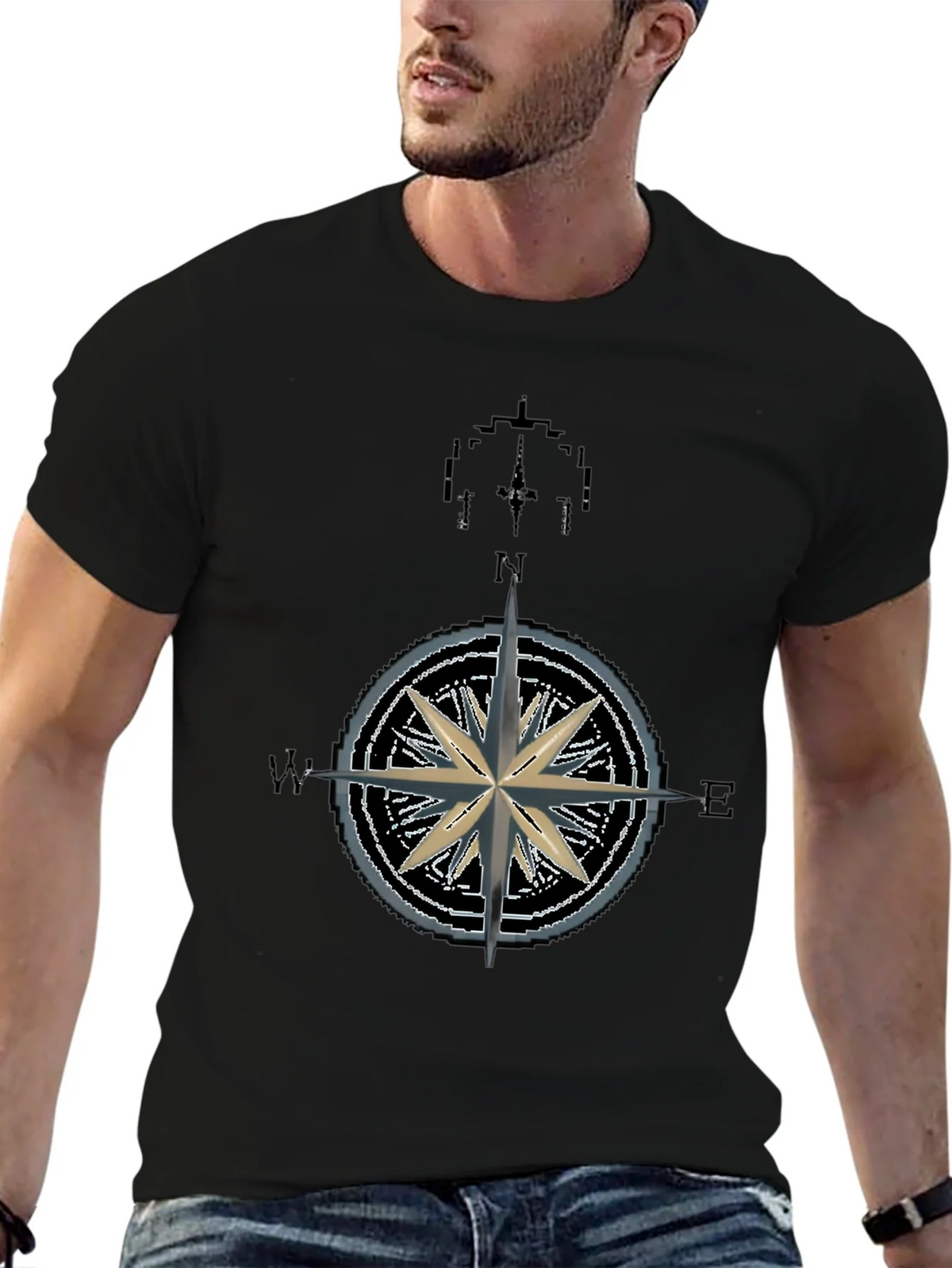 Nautical Compass Rose Graphic T-Shirt - Mens product image 6
