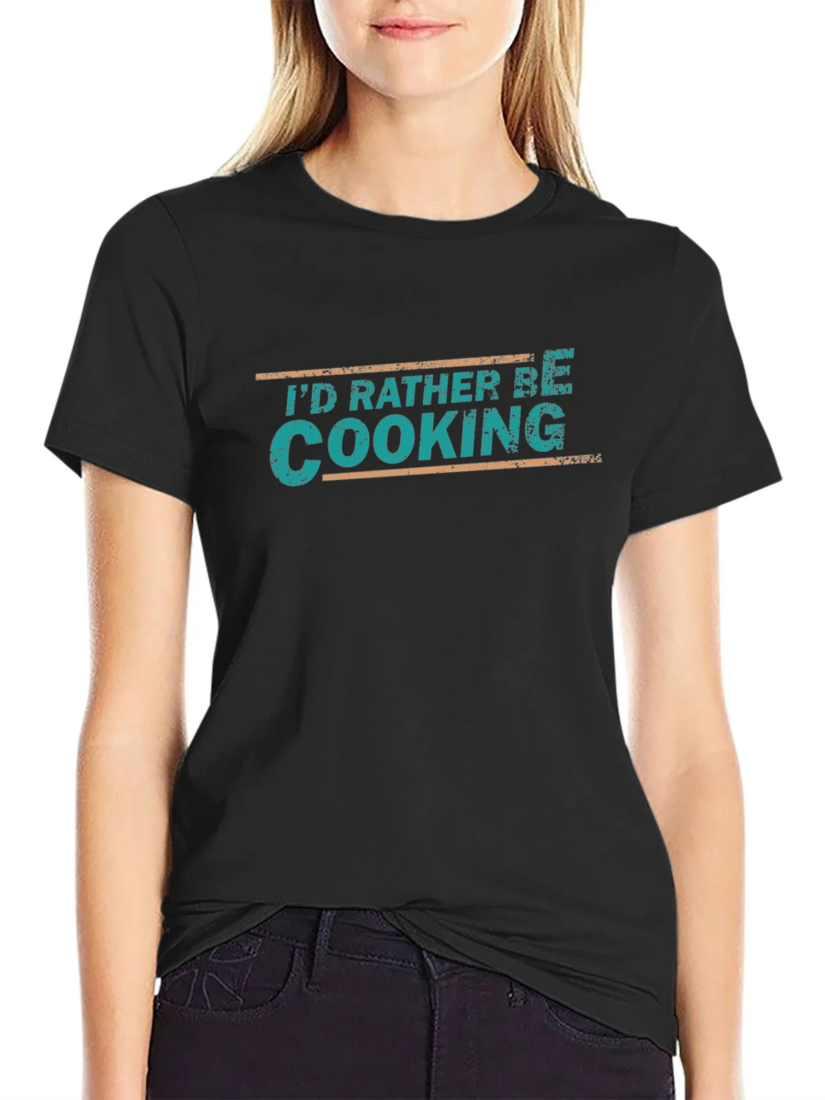 Id Rather Be Cooking Black T-Shirt product image 2