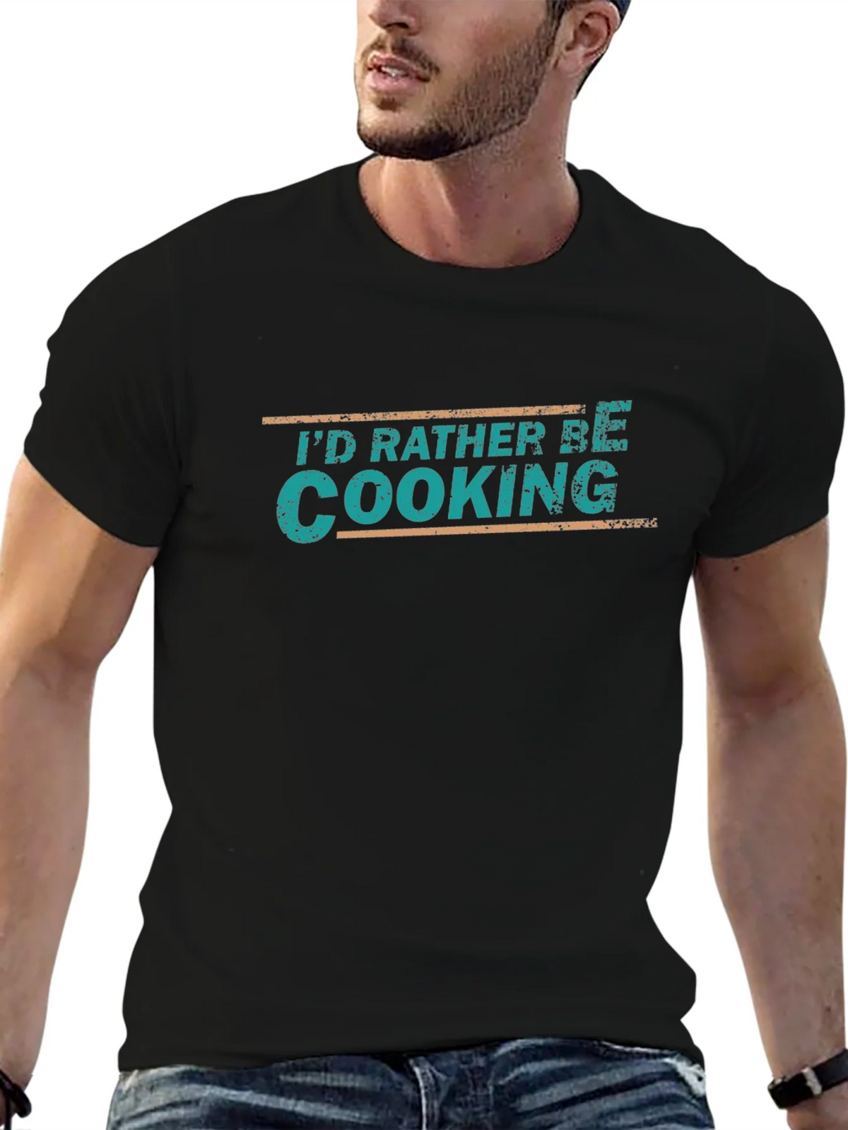 Id Rather Be Cooking Black T-Shirt product image 6