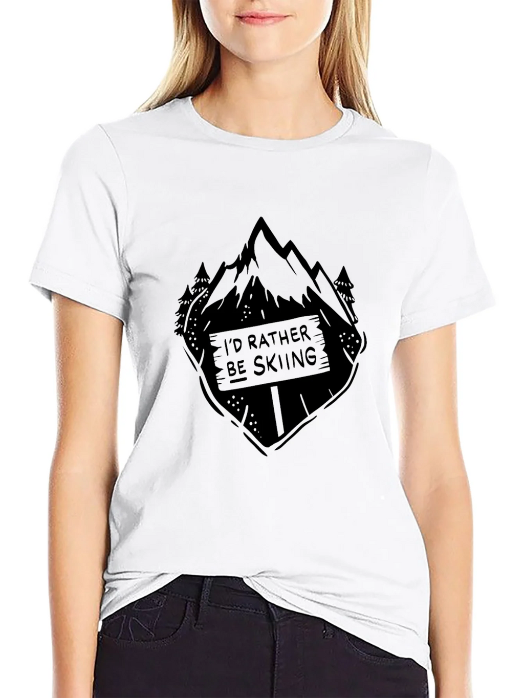 Id Rather Be Skiing Black Graphic Tee product image 8