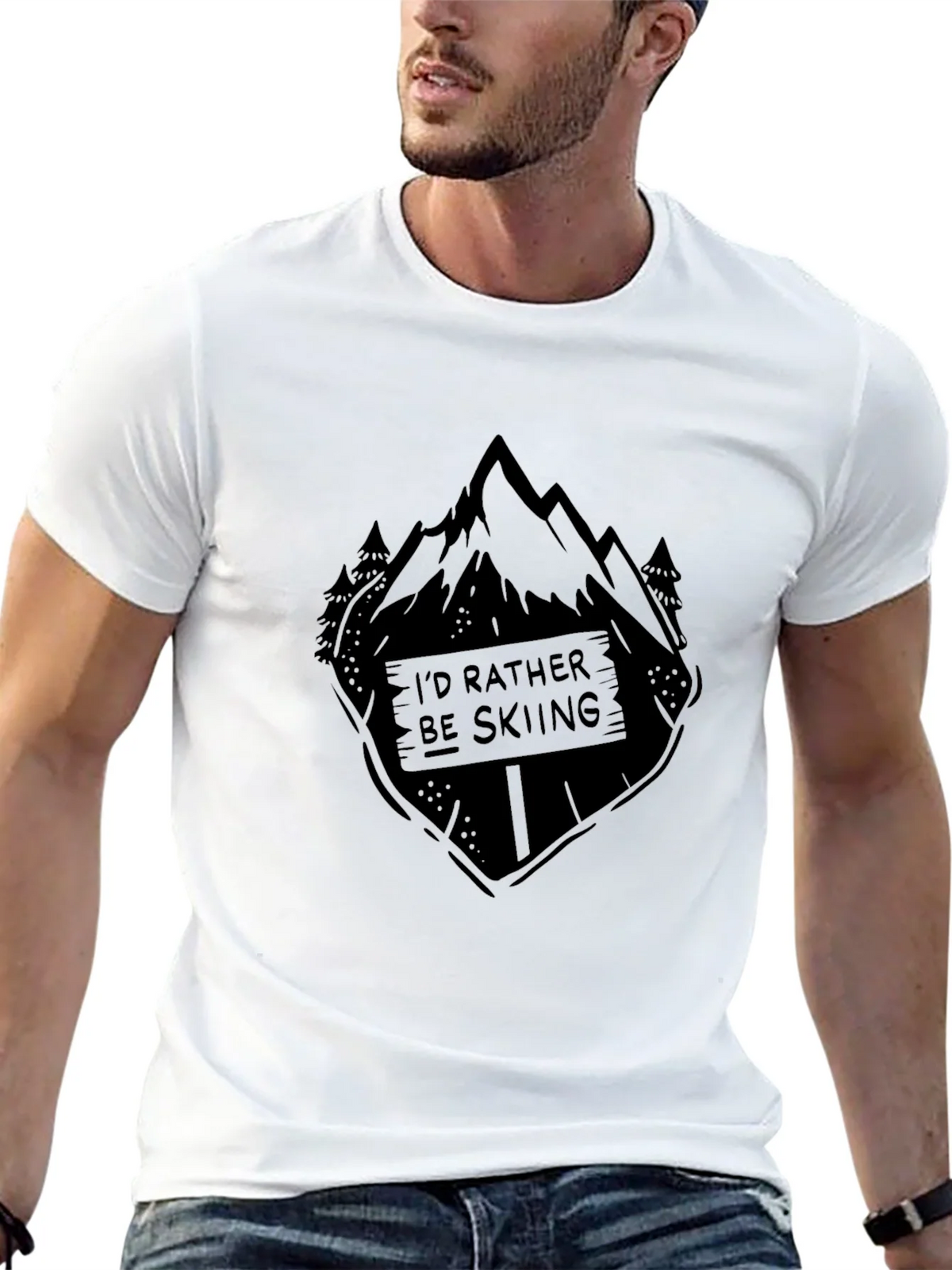 Id Rather Be Skiing Black Graphic Tee product image 12