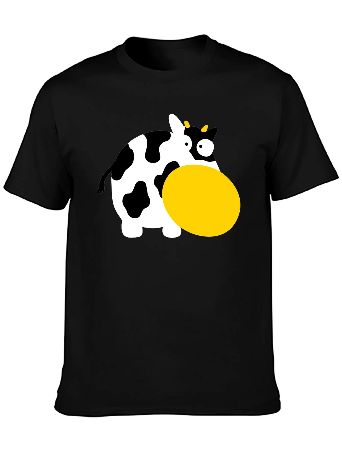 Funny Cartoon Cow Graphic T-Shirt - Black product image 3