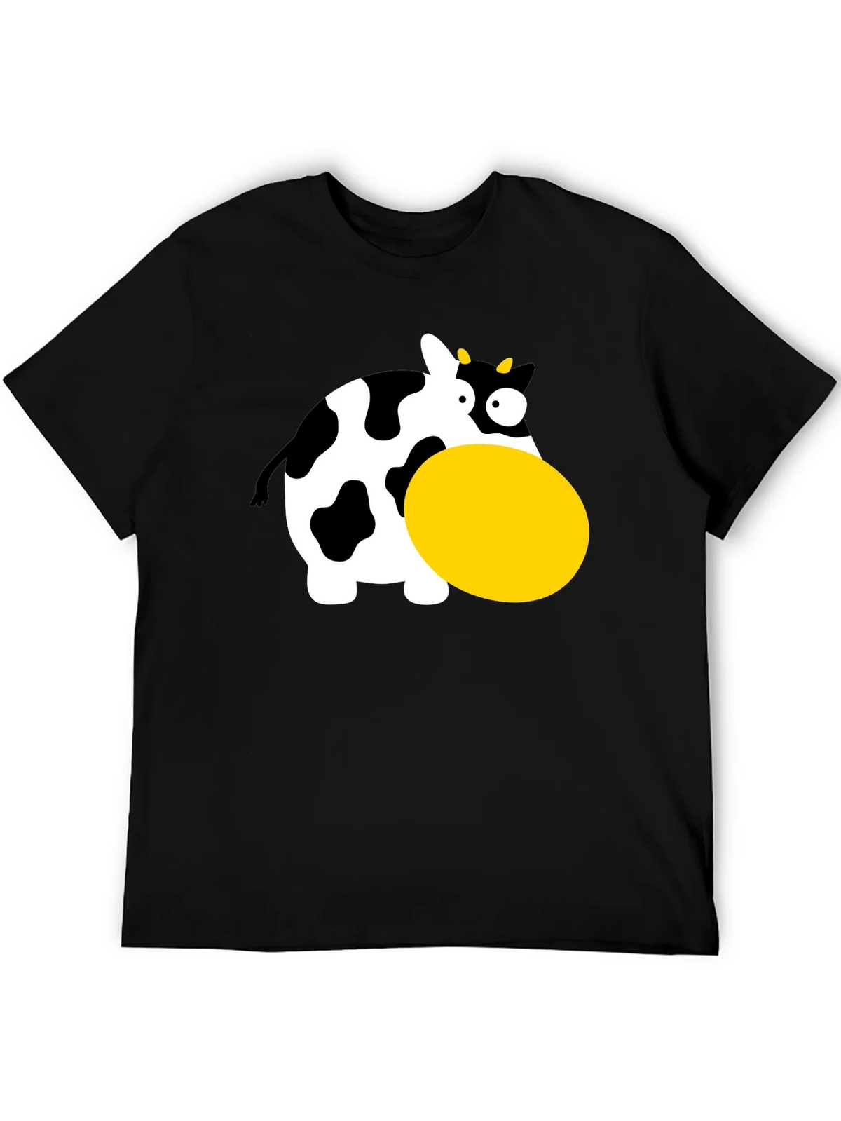 Funny Cartoon Cow Graphic T-Shirt - Black product image 5