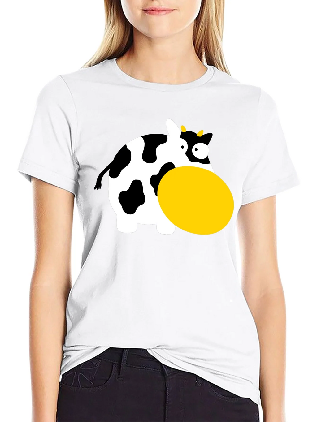 Funny Cartoon Cow Graphic T-Shirt - Black product image 8