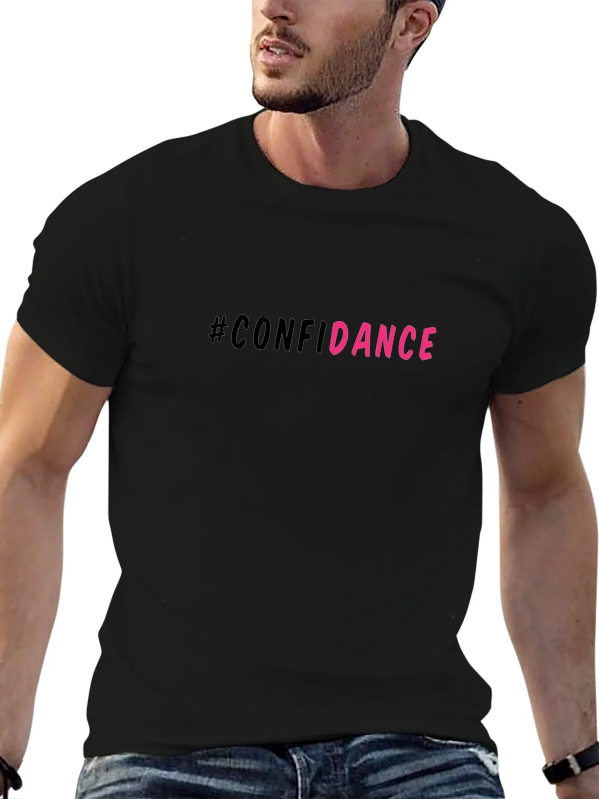 #Confidance Graphic Print Black Unisex T-Shirt product image 6