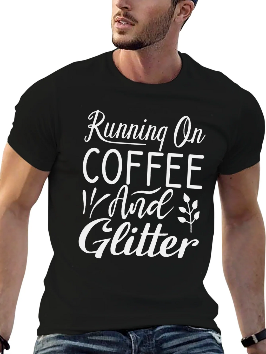 Coffee & Glitter Black Graphic Tee product image 6