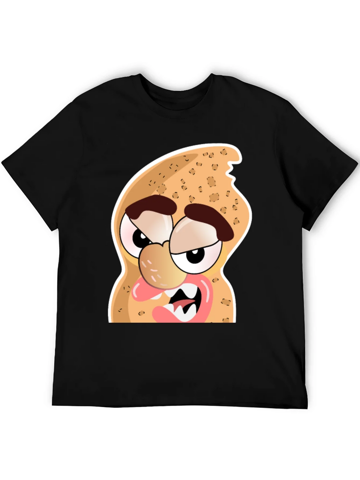 Funny Peanut Cartoon Graphic Black T-Shirt product image 5